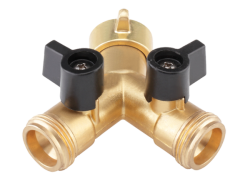Distribuitor dublu pentru furtun Hydro-Fix, alama, cu robineti