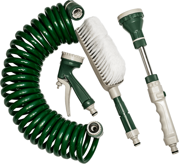 Furtun spiralat cu perie, dus si pistol