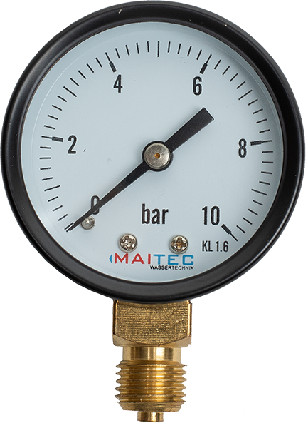 Manometru radial, uscat, clasa de precizie 1.6%
