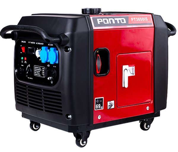 Generator pe benzina tip inverter Ponto, roti transport