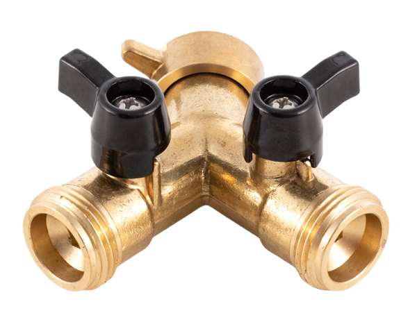 Distribuitor dublu pentru furtun Hydro-Fix, alama, cu robineti